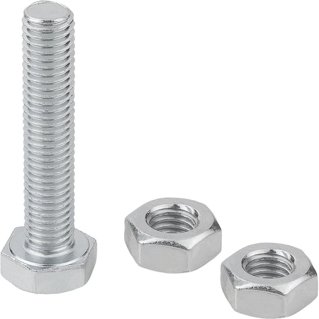 Kipp Clamping Spindle Rigid, M10, L=50, Form:A, Steel K1442.010050